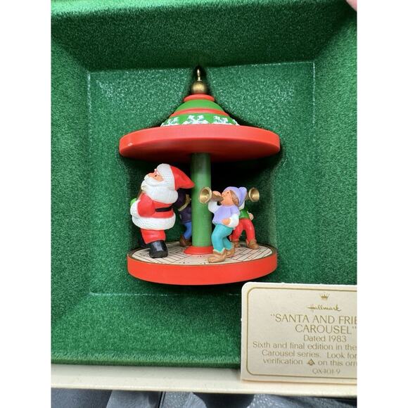 New Hallmark Keepsake 1983 Santa And Friends Carousel Ornament Original Box 29D - Picture 8 of 8